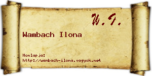 Wambach Ilona névjegykártya
